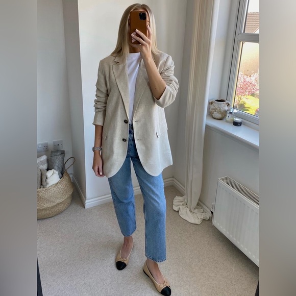 H&M Linen Cream Blazer NWT - Picture 6 of 6